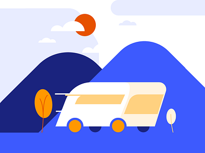 Bus mobile app illustration, menu section app bus illustraton mobile