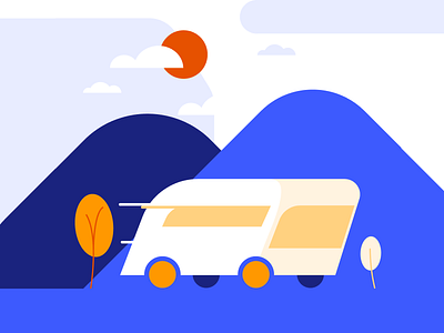 Bus mobile app illustration, menu section