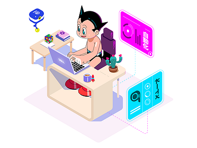 Isometric illustration for Q&A automation page automation illustration isometric