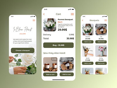 Flower Shop app UI