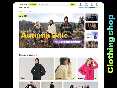 Youmake - clothing store website clothing clothing shop clothing store design graphic design marketplace online shop store ui ux webdesign website