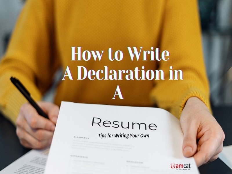 Tips for writing declaration in resume in 2023 by Aspiring Minds AMCAT