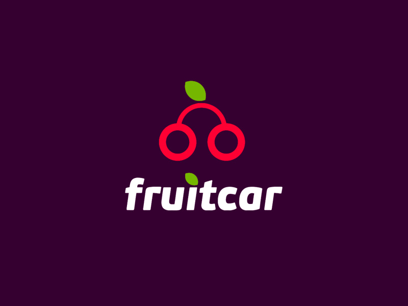 Fruitcar - car rental logo cherry fruit auto rent car