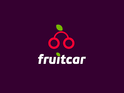 Fruitcar - car rental auto car cherry fruit logo rent