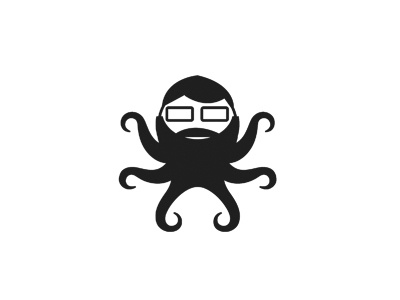 Papa cartridge beard cartridge dad father ink logo octopus