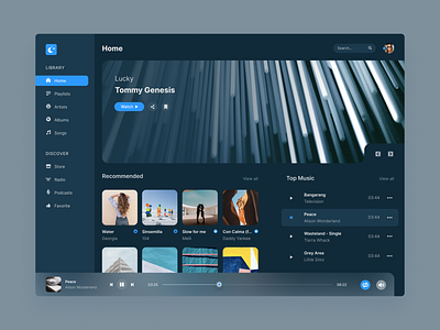 🎶 Music Player Concept [ Dark Theme ] concept dark theme design music player podcasts songs store ui ui ux design