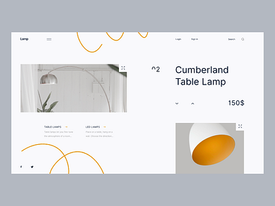 Lamp Concept UI clear design lamp menu ui ux web