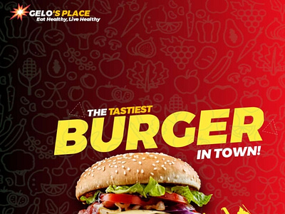 The tastesr burger advertisement graphic design