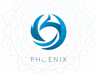 Phoenix - Logo blue branding circle dragon identity logo phoenix sacred ui yoga