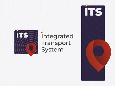 Transport System - Logo branding cargo design electronic identity integrated location logo point red system transport ui