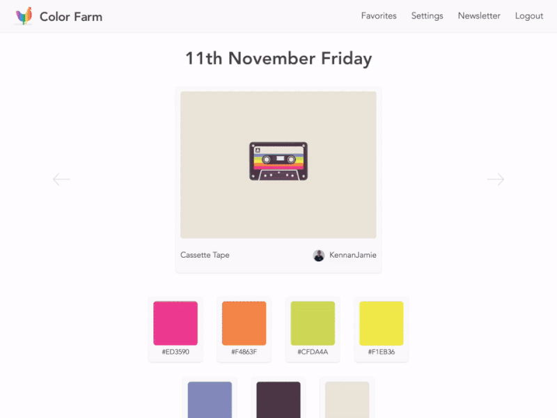 Color Farm Landing - 🐔 🎨 Daily curated color inspiration
