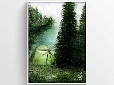 Nature Green forest watercolor design forest illustration illustrations watercolor