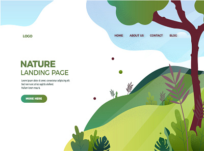 Landing page for nature topic design ecology illustration landingpage ui vector vector illustration