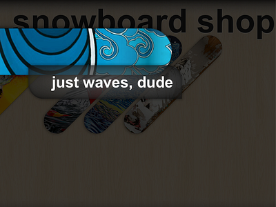 Snowboard Shop concept css html javascript shop skateboard snowboard ui