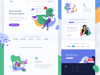 email manager's landing page app b2b design email manager header illustration landing landingpage texture ui vector