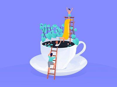 A Cup of Coffee & Childhood Memory childhood coffee design illustration memory relax vector