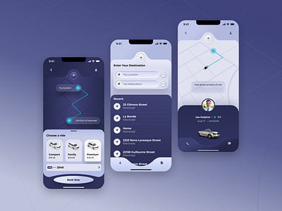 Cab Booking App UI/UX Design by Artem Laptev on Dribbble