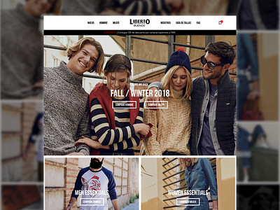 Liberto Buenos clothing website concept clothing ecommerce eshop fashion homepage jeans redesign shop store ui ux