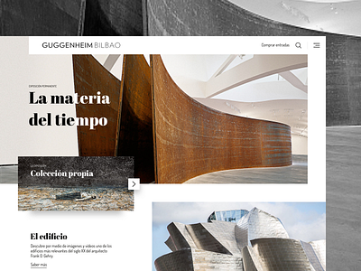 Guggenheim Bilbao Early Concept art homepage minimal museum ui webdesign website