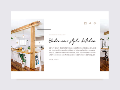 Minimal blog article card blog bohemian boho clean decor kitchen minimal ui website