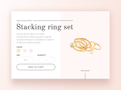 Jewelry store product page concept