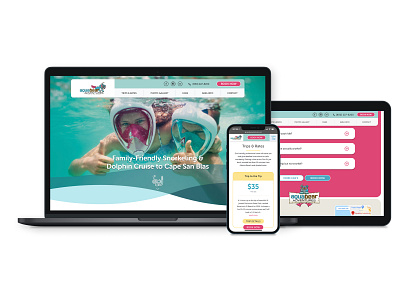 AquaBear Adventures | Web Design & Development colorful development florida friendly fun homepage layout programming service snorkeling tourist attractions travel ui ui design vibrant web design web development website design