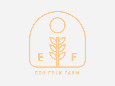 Eco Folk Farm Outline Logo farm food garden logo minimal nature simple