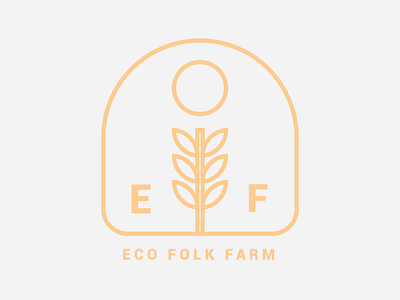 Eco Folk Farm Outline Logo