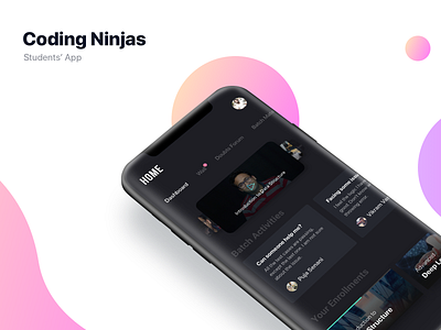 Student's App app coding darktheme gradient online course students vibrant colors