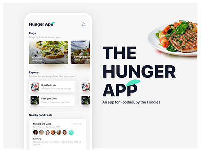 Hunger App cleanapp food food events foodies friends search food social network white white board
