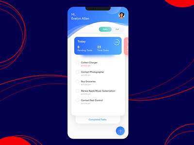 ToDo List design gradient iphonex task list todolist uxui vibrant colors waves