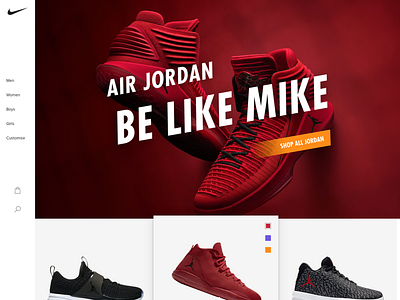 Character & Emotion 1 - Nike home page home nike red redesign shoes sport website