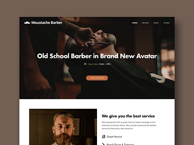 Local Barbershop Homepage barber home local page theme ui website