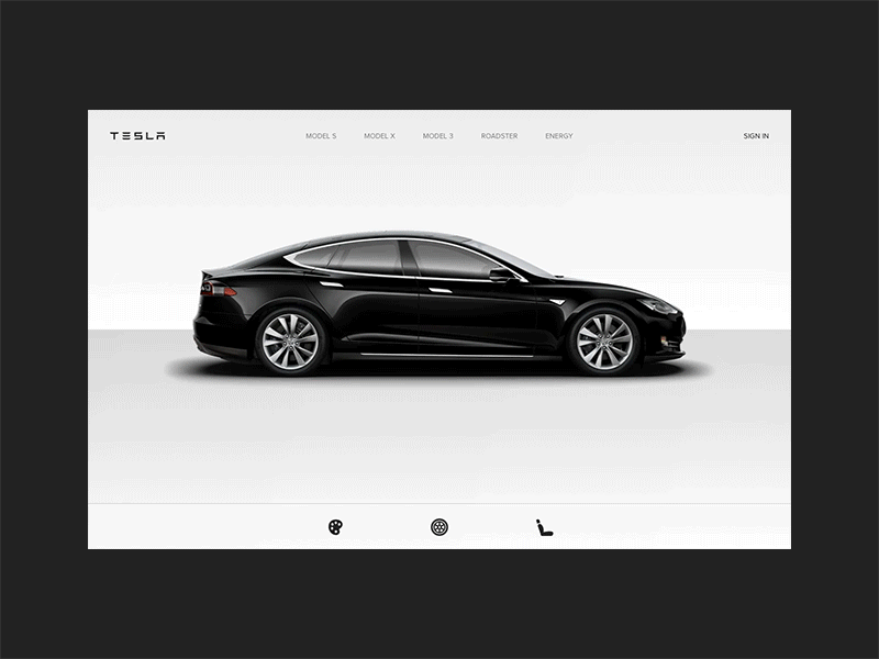 Character & Emotion 3 - Tesla Car Customisation animation car clean customisation gif luxury neat tesla