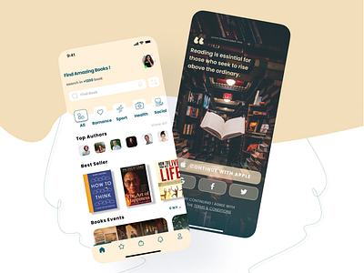 Books store / mobile app books books store bookshop design ecommerce home screen ios library mobile app onbording reader app shop store ui ux