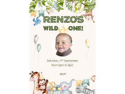 Birthday Invite Wild One birthday creative design graphic design photoshop