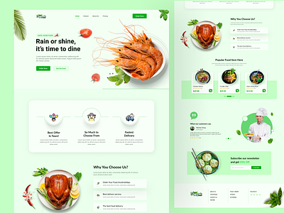 Restaurant Landing Page Design app typography ui uiux user interface ux web design