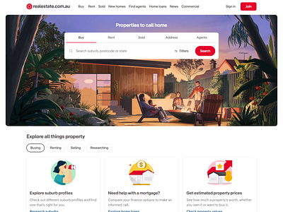 Realestate.com.au Webpage UI Design