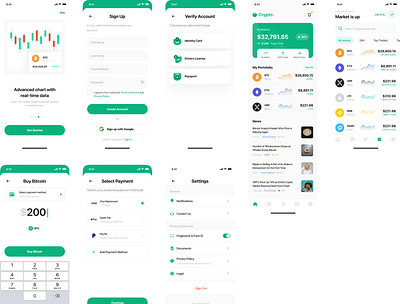 Crypto Wallet Mobile App UI app design typography ui uiux uiux design user interface ux web design