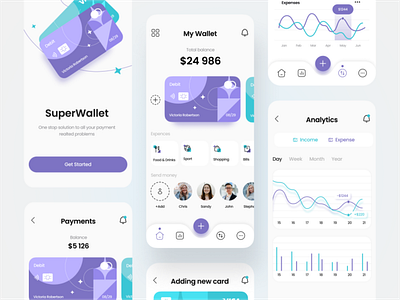 Super Wallet App UI app design ui uiux user interface ux wallet web design