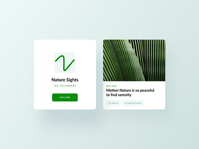 Nature Card UI app design cards ui minimal ui design ux design website concept website design