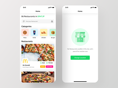 Restify App UI Kit - Home Screen app ui design food delivery app foodpanda ios app design ios app kit restaurant app uber eats ubereats ui kit