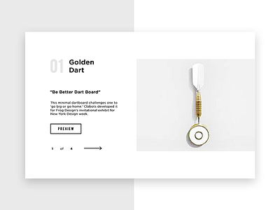 Golden Dart - Product Page landing page minimal minimalism product design ui design ux design website design