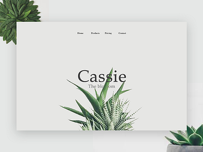 Cassie Blossom - Minimal UI landing page minimal minimalism product design typography ui design ux design webpage design website website design