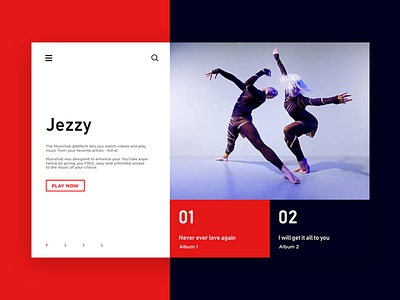 Jezzy - Music Website landing page minimal minimalism product design typography ui design ux design website design