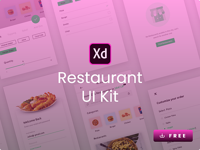 Restaurant UI Kit Freebies