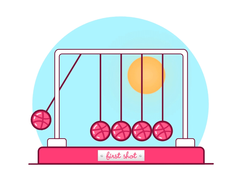 Newton's Cradle animation cradle day debut first shot gif night thanks
