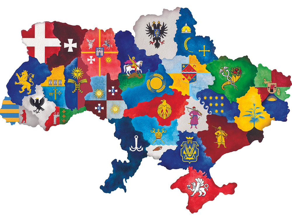 Heraldic map of Ukraine by Oksana Boguslavska on Dribbble