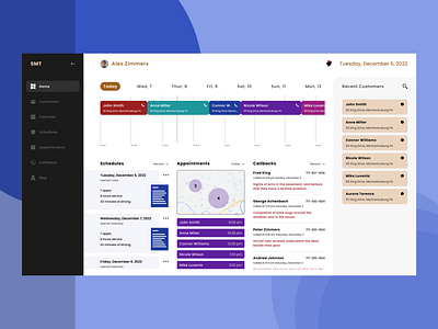 SMT Dashboard for Scheduling, Mapping, & Appointments