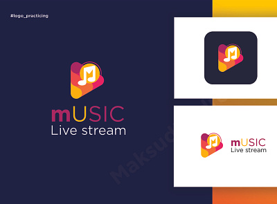 mUSIC live stream - Iconic Logo Design